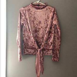 Design Lab Velour Tie Top